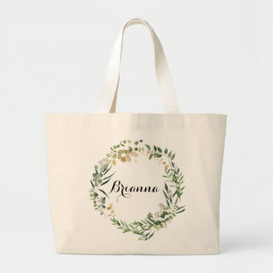 Bolso De Tela Gigante Foliage Tropical Gold Green Bridesmaid