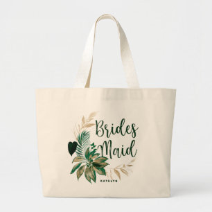 Bolso De Tela Gigante Foliage tropical Wreath Greeneration & Gold Brides
