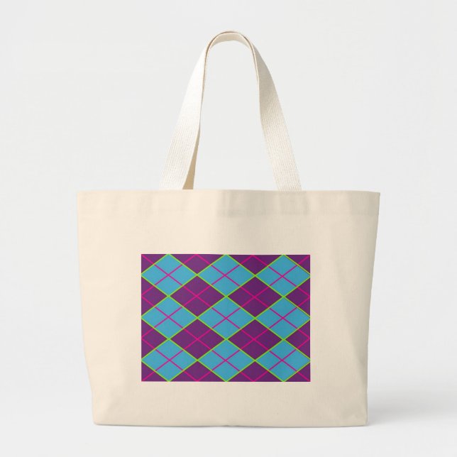 Bolso De Tela Gigante Fondo de Argyle (Frente)