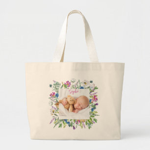 Bolso De Tela Gigante Fondo de flores silvestres Foto