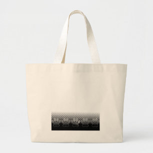 Bolso De Tela Gigante Fondo de gradiente de pastas negras y blancas