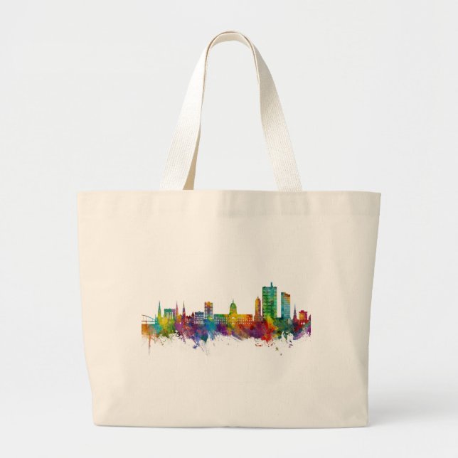 Bolso De Tela Gigante Fort Wayne Indiana Skyline (Frente)