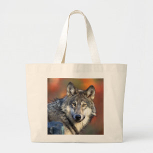 Bolso De Tela Gigante Foto de la cara del lobo