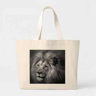 Bolso De Tela Gigante Foto de León Blanco y Negro