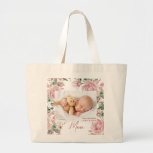 Bolso De Tela Gigante Foto floral de mamá rosa