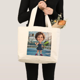 Bolso De Tela Gigante Foto personalizada de jugador de pádel/pickleball 