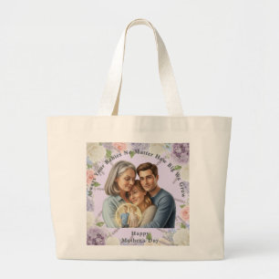 Bolso De Tela Gigante Foto personalizada del día de la madre Siempre tus