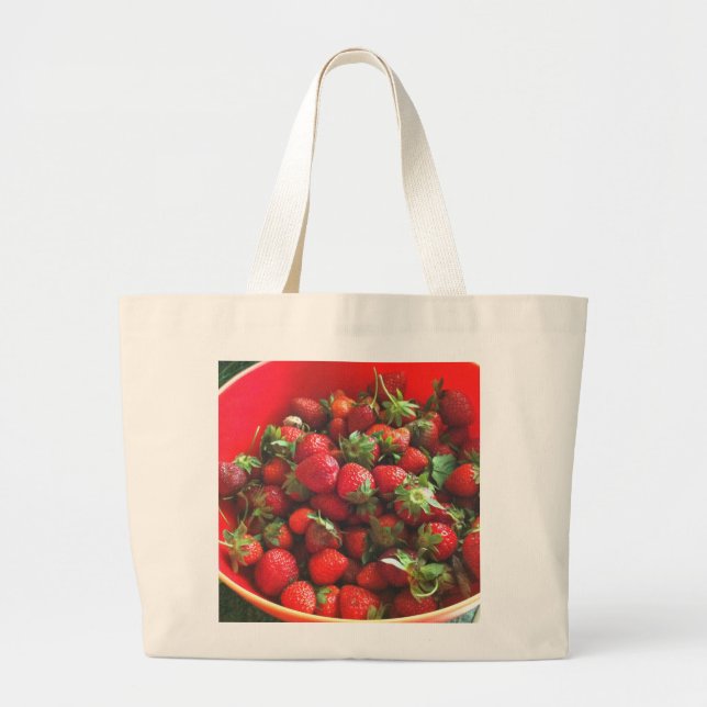 Bolso De Tela Gigante Fotografía de fresas con frutos rojos (Frente)