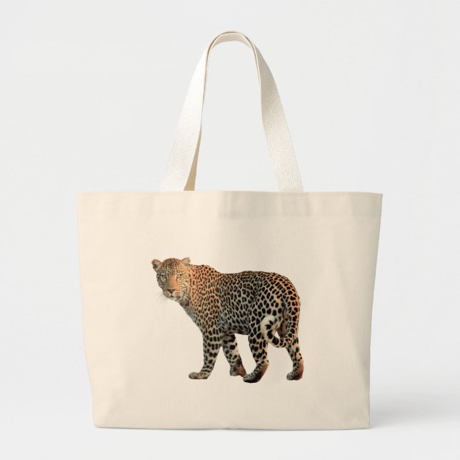 Bolso De Tela Gigante Fotografía de Gato Salvaje de Leopard Spots (Frente)