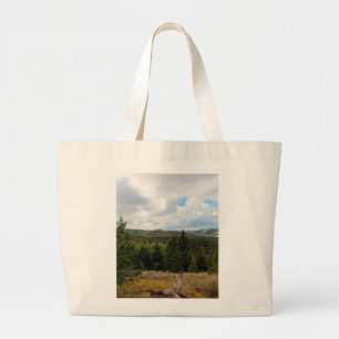 Bolso De Tela Gigante fotografía de paisaje montañoso amarillo verde