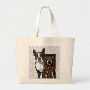 Bolso De Tela Gigante Fotógrafo de Boston Terrier 2