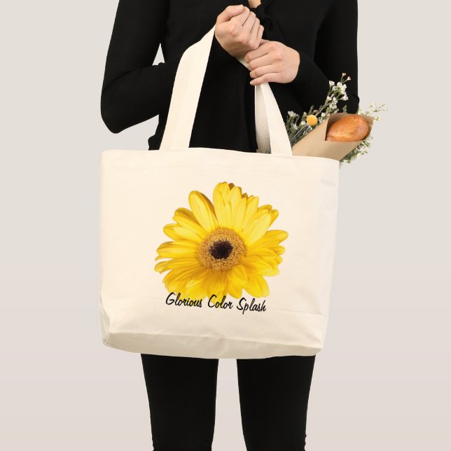 Bolso De Tela Gigante Fotos de cierre de Yellow Gerber Daisy (Anverso (producto))