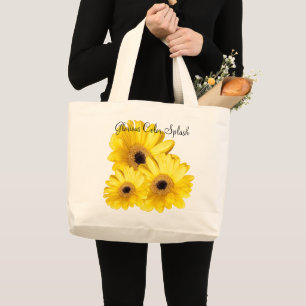 Bolso De Tela Gigante Fotos de cierre de Yellow Gerber Daisy