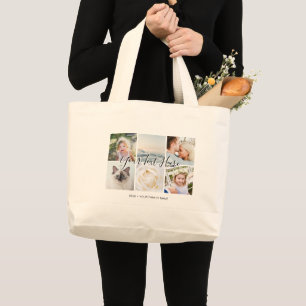 Bolso De Tela Gigante Fotos personalizadas y texto personalizado en algo