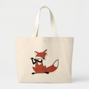 Bolso De Tela Gigante Fox que toca la flauta