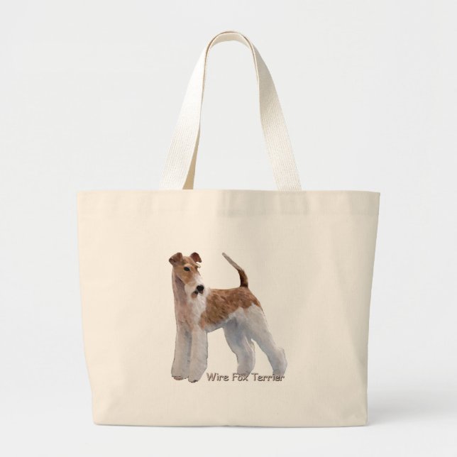 Bolso De Tela Gigante Fox terrier del alambre del jengibre (Frente)