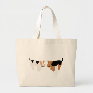 Bolso De Tela Gigante Fox terrier del alambre y Terrier galés