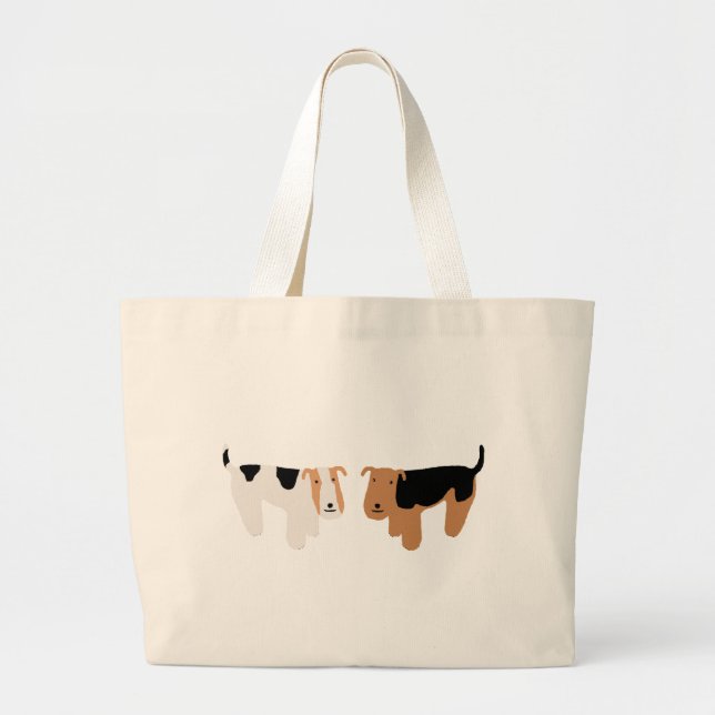 Bolso De Tela Gigante Fox terrier del alambre y Terrier galés (Frente)