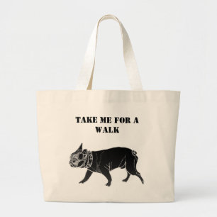 Bolso De Tela Gigante Francois el bulldog francés/me toma para un paseo