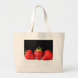 Bolso De Tela Gigante Fresas en negro sobre blanco