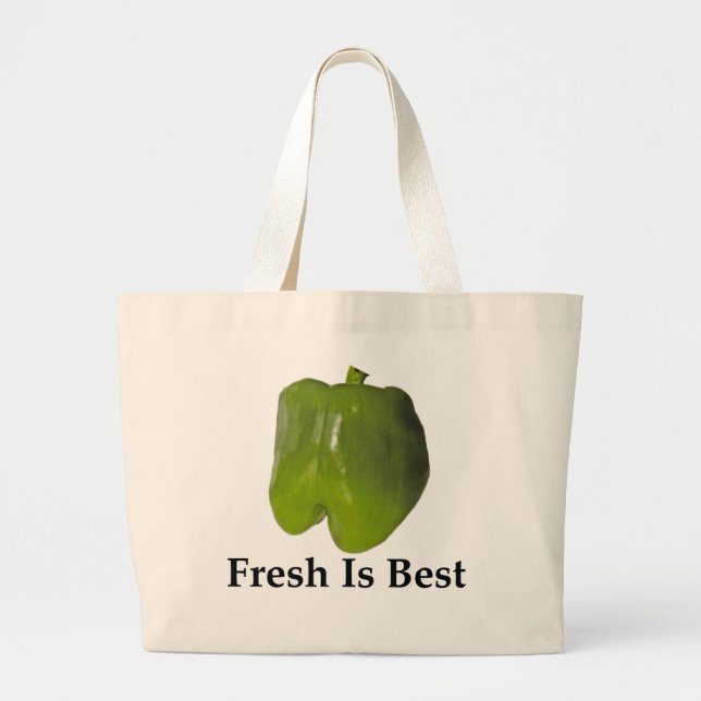 BOLSO DE TELA GIGANTE FRESH ES MEJOR - GREEN PEPPER (Frente)