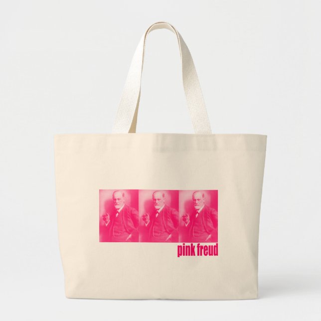 Bolso De Tela Gigante Freud rosado (Frente)