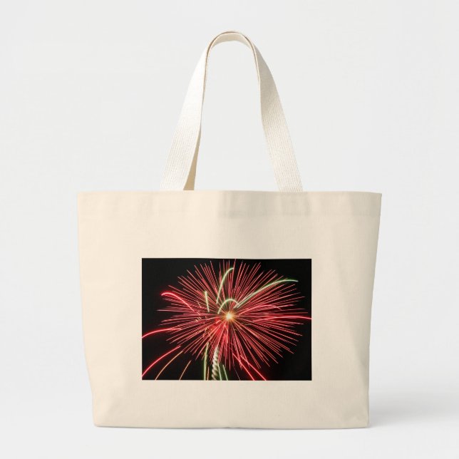 Bolso De Tela Gigante Fuegos artificiales rojos (Frente)