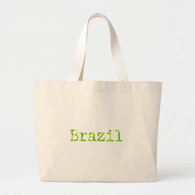 Bolso De Tela Gigante Fuente verde y amarilla de Brasil (Frente)