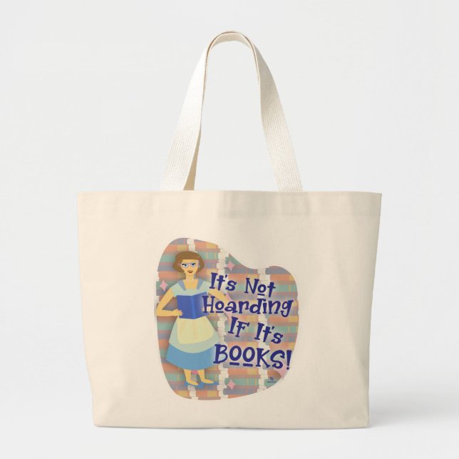 Bolso De Tela Gigante Fun Book Hoarder Housewife Retro Kitsch (Frente)