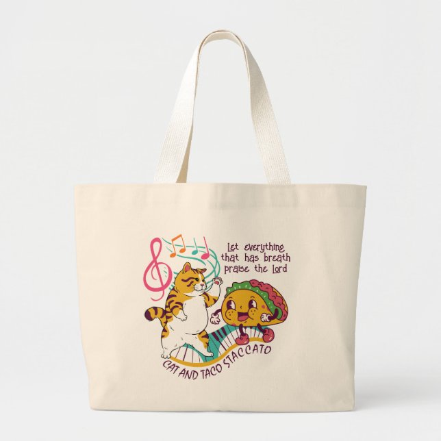 Bolso De Tela Gigante Fun CAT TACO STACCATO Christian (Frente)