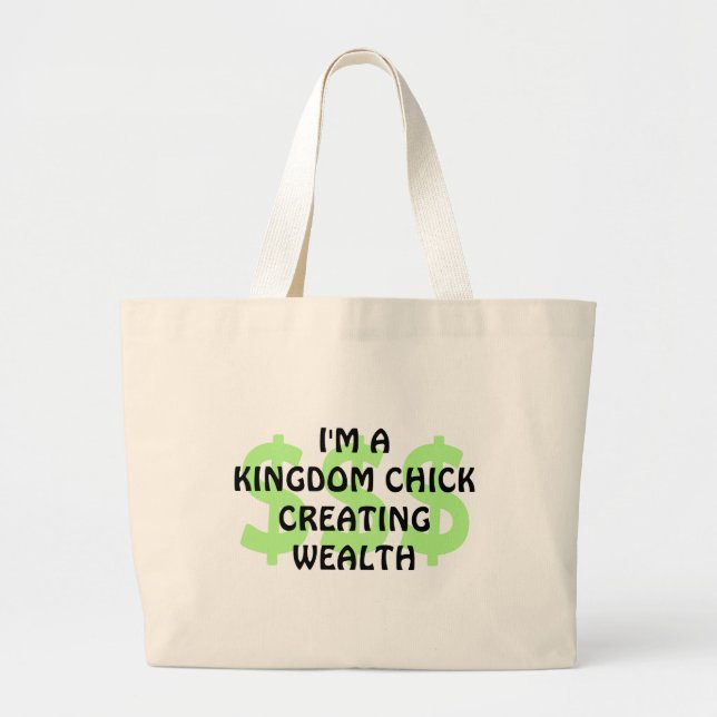 Bolso De Tela Gigante Fun Christian KINGDOM CHICK Emprendedor (Frente)
