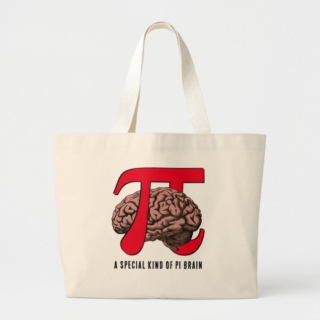 Bolso De Tela Gigante Fun PI DAY Brain (Frente)