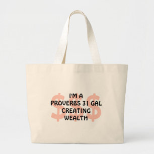 Bolso De Tela Gigante Fun PROVERBS 31 GAL CREANDO RIQUEZA Cristiana