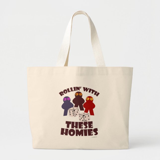 Bolso De Tela Gigante Fun Rolling Homies Boardgame Meeple Design (Frente)