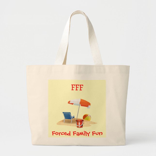 Bolso De Tela Gigante Funny Beach Cita OBLIGACIÓN FAMILIA FAMILIA FUN Va (Frente)