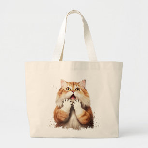 Bolso De Tela Gigante Funny Cat Jumbo Tote