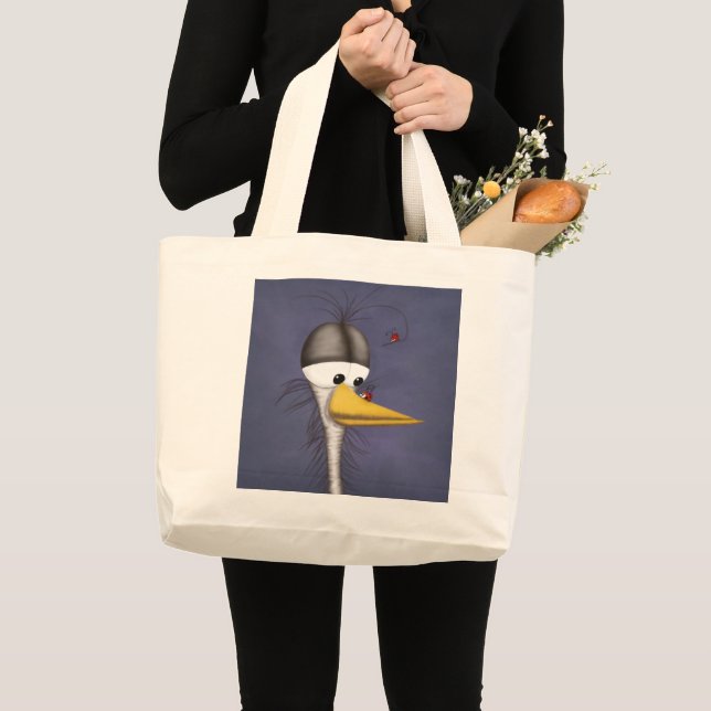 Bolso De Tela Gigante Funny Egret Personalizado (Anverso (producto))