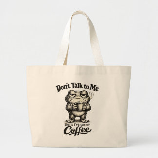 Bolso De Tela Gigante Funny Grumpy Frog Drinking Coffee