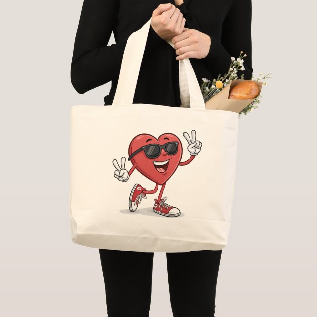Bolso De Tela Gigante Funny Heart Personalizado con accesorios para gafa (Anverso (producto))