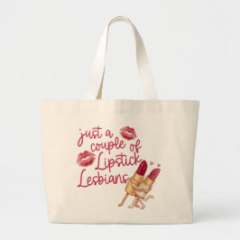 Bolso De Tela Gigante Funny Lipstick Lesbian Couple Valentine's Gift