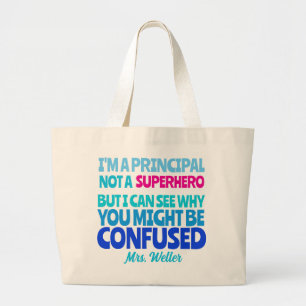 Bolso De Tela Gigante Funny principal personalizado no un SUPERHERO