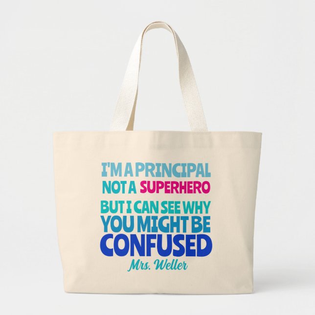Bolso De Tela Gigante Funny principal personalizado no un SUPERHERO (Frente)