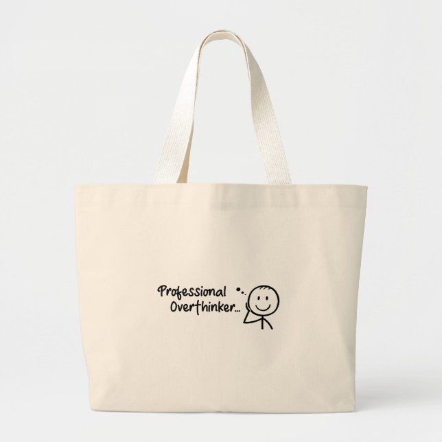 Bolso De Tela Gigante Funny Professional Overthinker Tote Bag (Frente)