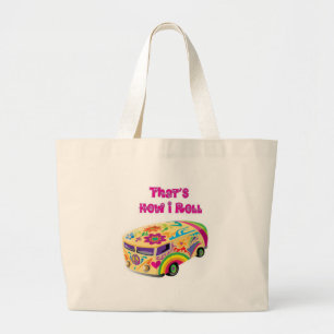 Bolso De Tela Gigante furgoneta hippie retro cómo ruedo