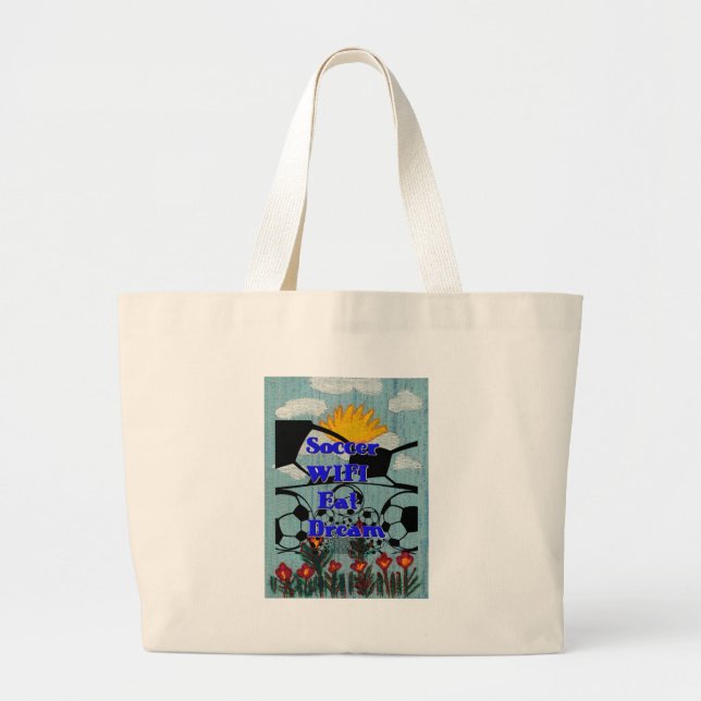 Bolso De Tela Gigante Fútbol WIFI Eat Dream - Fun Sports Art Print (Frente)