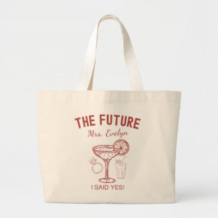 Bolso De Tela Gigante Futura Señora Compromiso Nombre Personalizado Novi