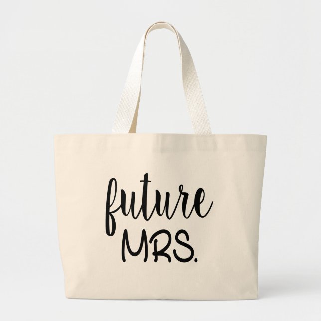 Bolso De Tela Gigante Futuro lindo Sra. Boda, ducha nupcial regalo de no (Frente)