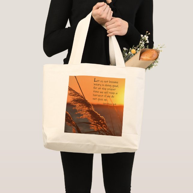 Bolso De Tela Gigante Galatians 6:9 Tote Jumbo (Anverso (producto))