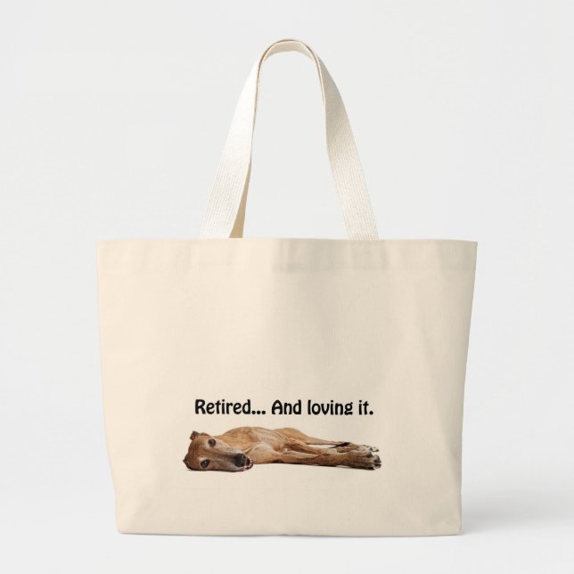 Bolso De Tela Gigante Galgo de GVV jubilado y que lo ama (Frente)