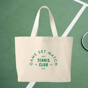 Bolso De Tela Gigante Game Set Match Après Tennis Club Personalizado